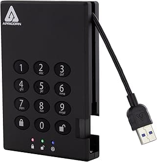 Aegis Padlock 1TB USB 3.0 256-bit AES XTS Hardware Encrypted Portable External Hard Drive (A25-3PL256-500)