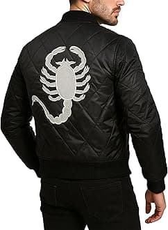 Satin Bomber Jacket Men Quilted Style Lightweight Outerwear Coat