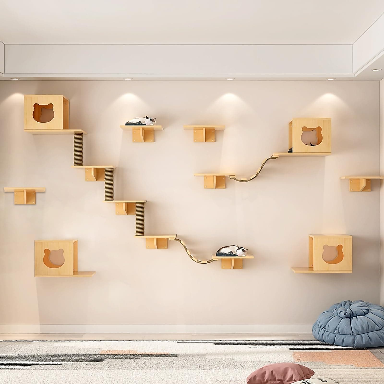 Cat Wall Shelves with 18 set