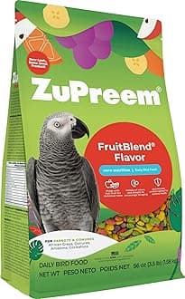 ZuPreem FruitBlend Bird Pellets, Daily Bird Food for Parrot, Conure, Caique, African Grey, Eclectus, Small Cockatoo, Core Nutrition for Medium Large Birds, Parrot Food (M/L, 3.5 lb)