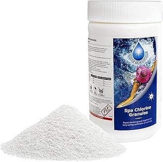 – 1 Kg Stabilised Chlorine Granules for Hot Tubs, Spas, Swimming Pools, Fast Dissolving for Rapid Water Disinfecting, Cleaning and Pool Water Treatment