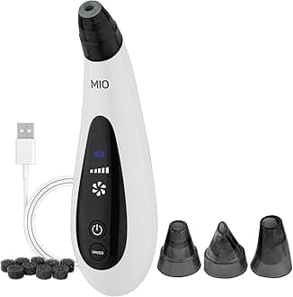 (White) - Spa Sciences MIO Diamond Microdermabrasion Blackhead Remover, Pore Suction Tool-Rechargeable-Dermatologist Recommended Skin Resurfacing System for Anti-Ageing-Exfoliator for Acne Scars/Wr...