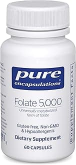 - Folate 5,000 - Activated Vitamin B9 as 5-Methyltetrahydrofolate (5-MTHF) - 60 Capsules