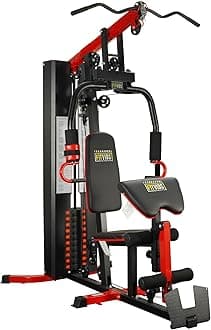 Fitvids Multifunctional Home Gym Equipment with 122.5 lbs Weight Stack - Full Body Workout Weight Machine Black