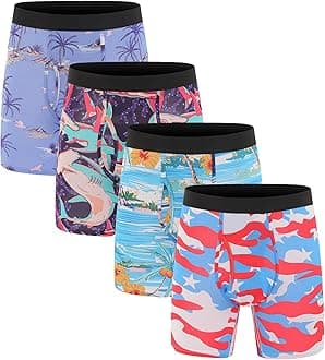 Men's Underwear Boxer Briefs Bamboo Viscose Trunks Soft Comfortable Multipack