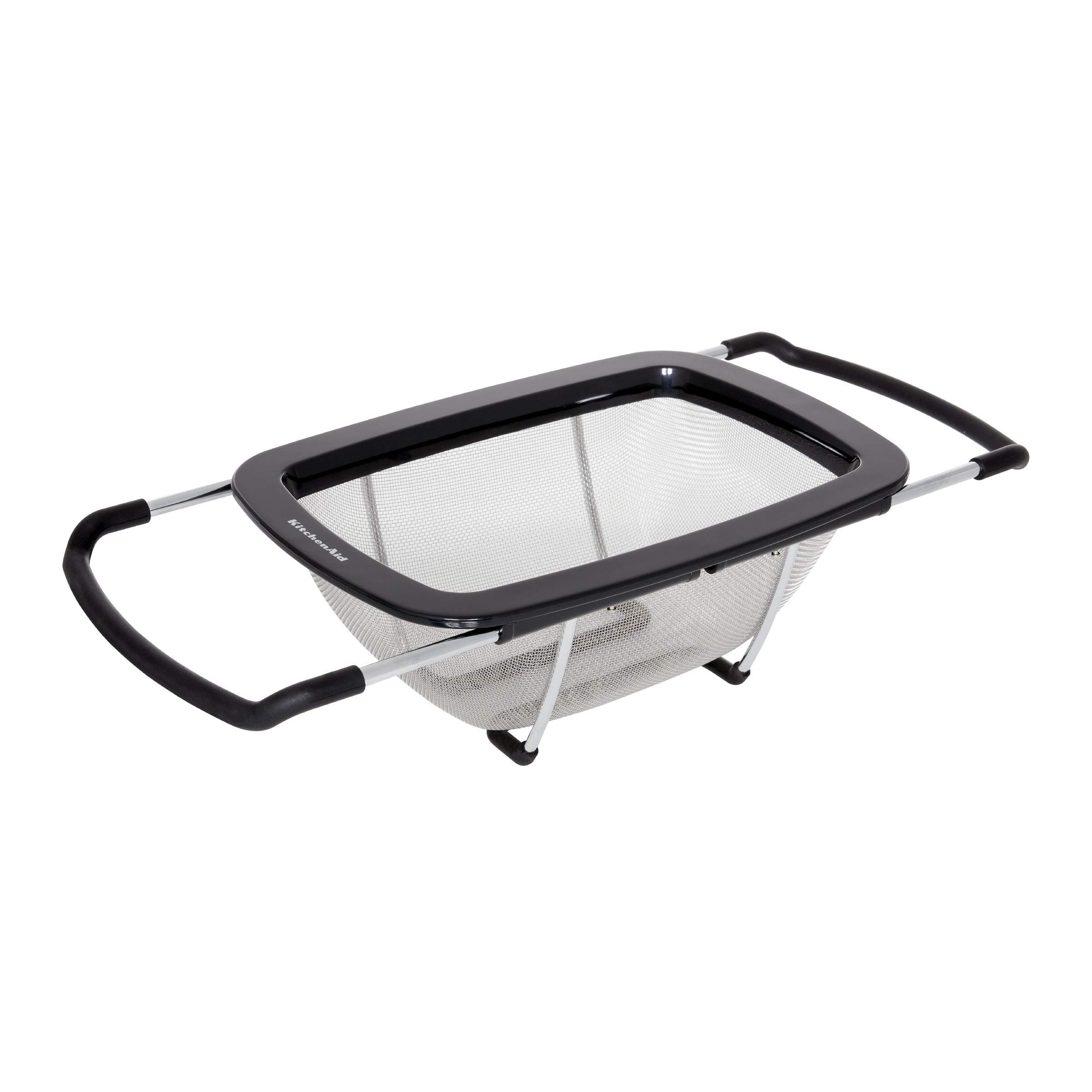 Expandable Stainless Steel Colander, Black