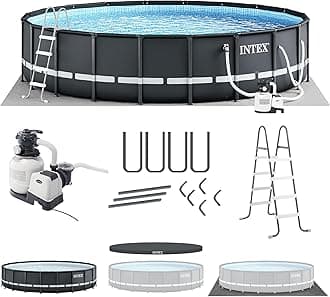 26333EH Ultra XTR Deluxe Above Ground Swimming Pool Set: 20ft x 48in – Includes 2100 GPH Cartridge Sand Filter Pump – SuperTough Puncture Resistant – Rust Resistant – Easy to Assemble