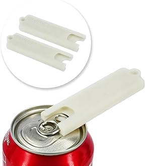 Soda Can Tab Opener, Pop Tab Lifter for Easy Opening - Compact Kitchen Gadget for Seniors, Arthritis Friendly, Portable Pocket Tool (Off White, Regular (2 Pack))