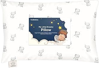 Toddler Pillow with Pillowcase - 13x18 My Little Dreamy Kids Travel Bed Pillows for Sleeping, Organic Cotton Small Pillowcase, Soft & Breathable, Machine Washable, Toddlers 2-5 Years Old (Elly)