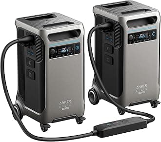 Anker SOLIX F3800 Plus Portable Power Station with Double Power Hub, 7.68kWh, 12,000W AC Output, Generators for Home Use, 3,200W Solar Input, Works with Generator, For Power Outages and Emergencies