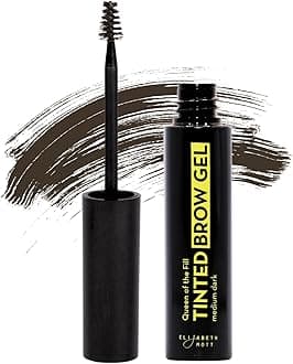 Elizabeth Mott Queen of the Fill Tinted Eyebrow Gel – Brow Filler, Volumizer & Setter – Defines, Shapes & Covers Gray Hairs – Water-Resistant, Long-Lasting – Cruelty-Free – Dark Medium Brown 4g