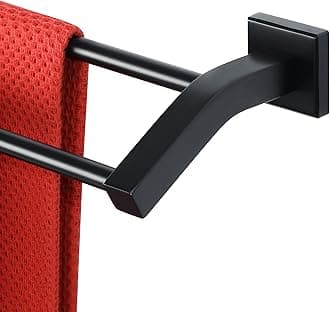 Alise Double Bath Towel Bars Towel Racks for Bathroom,Wall Mount Towel Holder Heavy Duty 16-Inch Towel Hanger Rail,SUS304 Stainless Steel Matte Black