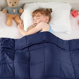 yescool Navy Weighted Blanket 7 Pounds Cooling Weighted Lap Blanket, Heavy Blanket for Sleeping, Weighted Throw Blanket Gifts for 60-80lbs, 40"x60"
