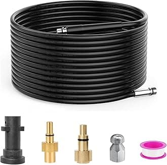 StoneBanks 10 m Pressure Washer Drain Pipe Hose Cleaning Kit Replacement for Karcher K2-K7, Bosch, Lavor,Sewer Jetter Hose with Jet Nozzle 180Bar