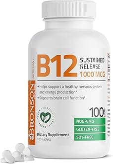 Vitamin B12 1000 Mcg Sustained Release Non-GMO Premium Formula, 100 Tablets