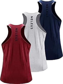 NELEUS Men's 3 Pack Running Tank Top Dry Fit Y-Back Athletic Workout Tank Tops