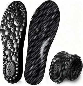 4D Cloud Insoles for Women and Kids, Arch Support Insoles, Memory Foam Insoles, Shock Absorption and Cushioning Sports Shoe Insoles (Graphene Black, XS (Men 5-6 / Women 6-7)