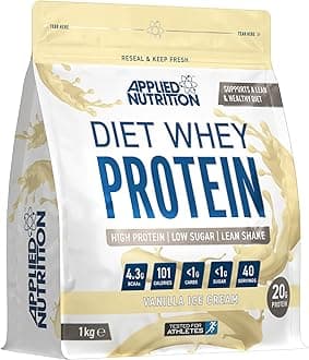 Diet Whey - High Protein Powder Supplement, Low Carb & Sugar, for Weight Management with CLA, L Carnitine, Green Tea (1 Kg, Vanilla Ice Cream)