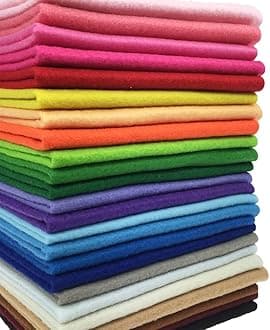 24pcs Thick 1.4mm Soft Felt Fabric Sheet Assorted Color Felt Pack DIY Craft Sewing Squares Nonwoven Patchwork (20 * 30cm)