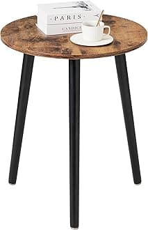 Apicizon Round Side Table, Modern Nightstand End Table, Nursery Side Table for Small Spaces, Bedroom, Living Room,16.5 x 20 Inches, Rustic Brown