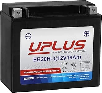 Motorcycle Battery YTX20HL-BS, UPLUS EB20H-3 Snowmobile UTV ATV Battery Maintenance Free - Sealed AGM Powersports Batteries Compatible with Yamaha Honda Suzuki Harley-Davidson Kawasaki Jet Ski