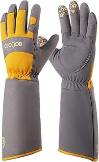 Thorn Proof Rose Pruning Garden Gloves for Women, Long Sleeve Padded Yard Work for Bush, Blackberry, Cactus, Heavy Duty/Puncture Resistant/Machine Washable, Large, Yellow