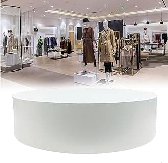 Round Display Pedestal Stand, Bridal Shop Platform Base, for Mannequin/Shoe/Bags/Network Personnel Live Show,White,40x50cm/15.7 * 19.6IN