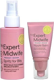 Bits and Nips - Birth Prep & Recovery Duo with Spritz for Bits Postnatal Relief Perineal Spray and No Harm Nipple Balm Nipple Cream (Pack of 2)