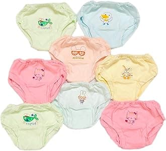 Baby Boys and Baby Girls 100% Organic Cotton Underwear/Rompers/Briefs/Panty-Multicolor(Pack of 4,6,8)