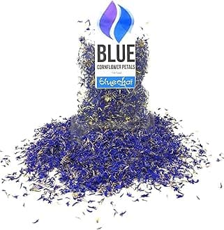 Pure Blue Cornflower Petals - 100% Natural Centaurea cyanus - Dried, Grown in Germany Herbal Cornflower Flowers for Cupcakes, Lattes, Tea Blends, Bath Products, Gifts, Crafts