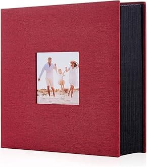 Artmag Photo Album 4x6 400 Large Capacity Linen Album Book Holds 400 Vertical Photos for Family Wedding Anniversary (400 Pockets, Red)