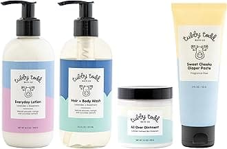 Baby Bath & Skincare Kit - The Baby Bundle - Shampoo and Body Wash, Everyday Lotion 8.5 Oz, All Over Ointment 3.5 Oz & Diaper Paste Cream 7.9 Oz Gift Set - Lavender Rosemary