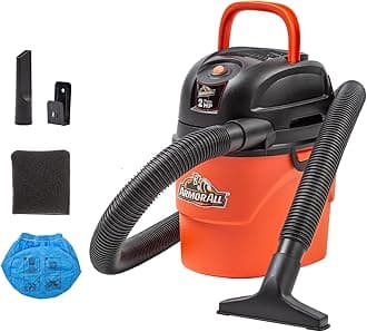 Armor All® AA155 1.5-Gallon 2 Peak HP Portable Wet/Dry Vacuum, Orange