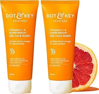 Vitamin C + E Super Bright Gel Face Wash Combo (Pack of 2, 175gm each) For Glowing And Brightening Skin All Types With Triple C, Fades Dark Spots Pigmentation 350g