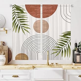 Boho Kitchen Window Curtain Small Kitchen Curtains Velvet Curtain 24 x 36 inch Cafe Curtains Herb Living Room (Boho 24 x 36 in)