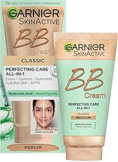 SkinActive Classic Perfecting All-in-1 BB Cream, Shade Classic Medium, Tinted Moisturiser SPF 15, Brightens and Evens Skin, With Hyaluronic Acid, Aloe & Mineral Pigments, 50 ml , Pack of 1