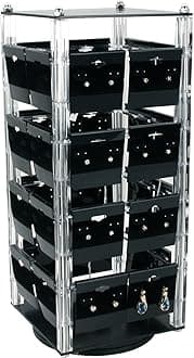 Findingking Revolving Rotating Earring Display Jewelry Counter Top W/Cards