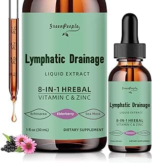 Liposomal Lymphatic Drainage Supplements - 10-in-1 Vegan Lymphatic Drainage Drops with Echinacea & Burdock Root - Immune & Detox Boost, Advanced Absorption, Non-GMO (1 fl oz, 1 Pack)