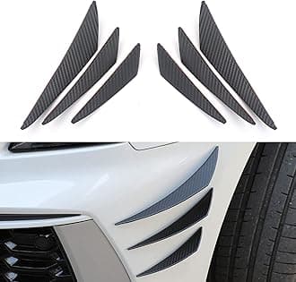6 PCS Car Spoiler Canards Kit, Auto Front Bumper Lip Splitter, Body Anti-Collision Diffuser, Exterior Soft Rubber Decorative Accessories, Vehicle Universal Stickers (Carbon Fiber Black)