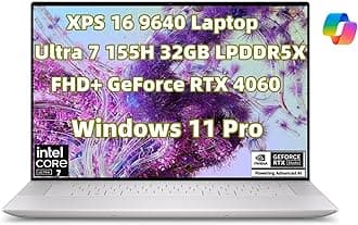 NewDell XPS 16 9640 Powerful AI Laptop 16.3 inch FHD+ Screen Intel.Core Ultra 7 155H 32GB LPDDR5X RAM 2TB SSD Geforce RTX 4060 Copilot Key Webcam Backlit Fingerprint WiFi 7 Thunderbolt 4 Win 11 Pro