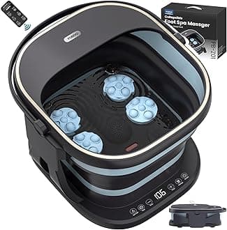 Collapsible Foot Spa Bath Massager with Heat, 95-115°F Precise Temp Control, Motorized Massage Rollers, Heated Foot Bath Soak Tub, Fits US Men’s Size 11