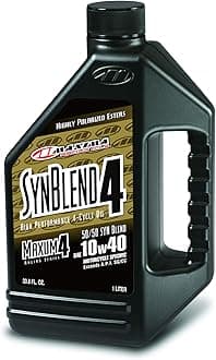 Maxima Racing Oils 34901B-2PK Syn Blend4 10w40 Synthetic Blend Motorcycle Engine Oil 1L Bottle, 2-Pack