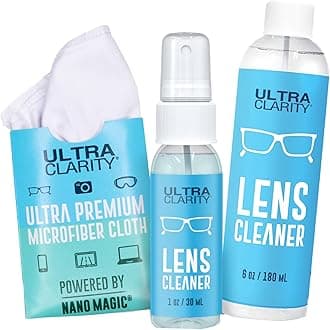 Powered by Nano Magic Eyeglass Lens Cleaning Spray 7oz Value Pack | 1oz Spray, 6oz Refill, Microfiber Cloth | For Glasses, Phone, Electronic Screens, Optic Surfaces, Coated Surfaces