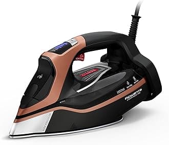 Rowenta, Iron, Steam Force Pro Stainless Steel Soleplate Steam Iron for Clothes, 400 Microsteam Holes, Professional Results, 1850 Watts, Auto-off, Ironing, Copper Clothes Iron DW9540
