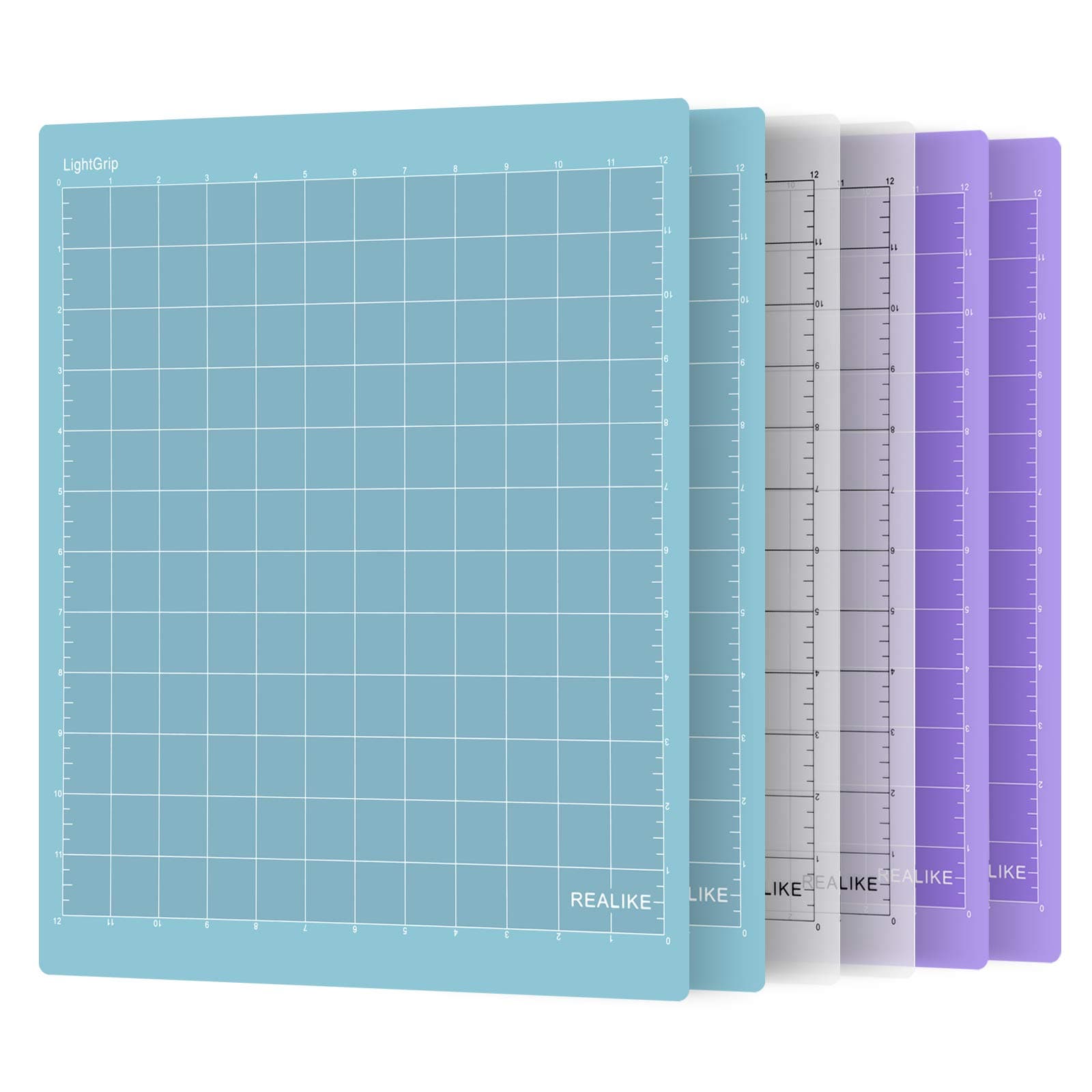 REALIKE 12x12 Cutting Mat Compatible with Cricut Maker 3/Maker 4/Maker/Explore 3/4/Air 2/Air/One(6 Mats), Variety Cut Mats for Crafts, Quilting, Sewing and All Arts