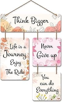 Artvibes Positive Quote Decorative Wall Art MDF Wooden Wall Hanger for Living Room | Wall Design | Wall Poster | Stylish Sinary | Paintings | Craft For Everyone | Couple Gift | Handmade | (WH_6517N)