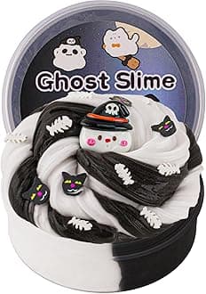 Ghost Black & White Butter Slime - Super Soft, Non-Sticky Premade Slime Party Favors & Sensory Toys for Kids' Gifts