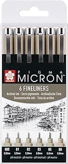 SAKURA Pigma Micron 6 Fineliners,Black