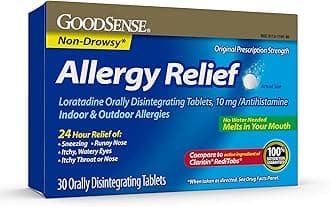 GoodSense Loratadine Orally Disintegrating Tablets, 10 mg, 24 Hour Allergy Tablets, 30 Count