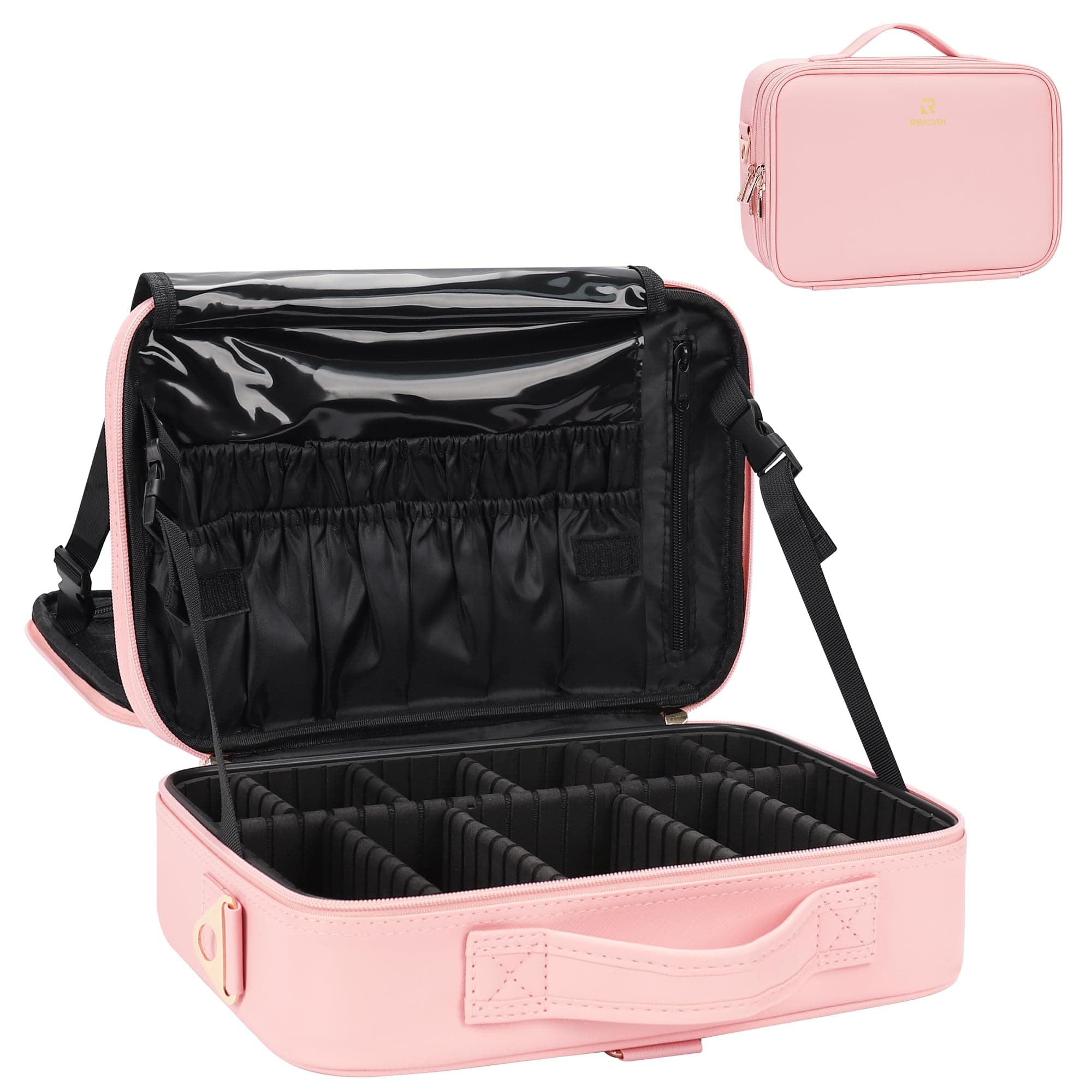 Relavel Rolling Makeup Case, Makeup Backpack Professional Makeup Artist Train Case